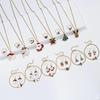 4pcs/set Christmas Necklace Earrings Bracelet Ring Four-piece Christmas Ornaments Xmas Gift Sjewerly Sets for Women