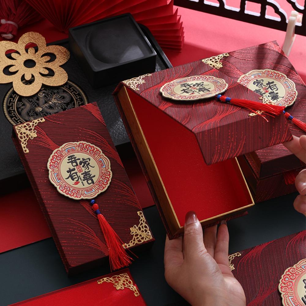 Retro New Year Red Envelop Paper Money Pocket Blessing Wedding Box