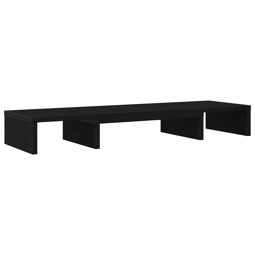 Monitor Stand Adjustable Black Oak Look 80x24x10.5 cm