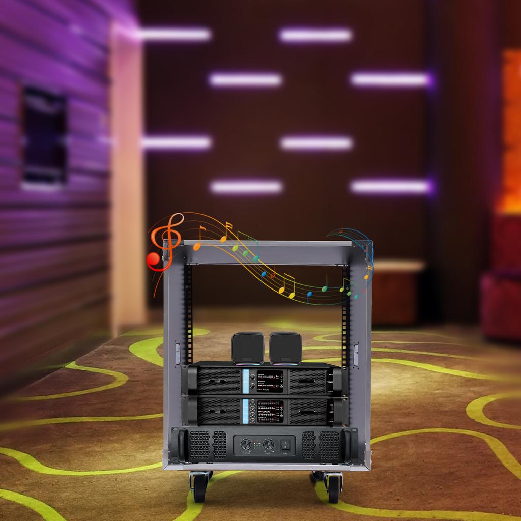 Портативная стойка 12U на колесах, мобильная стойка для оборудования с грузоподъемностью 100 кг для студии/аудио/сети, черный шкаф из МДФ