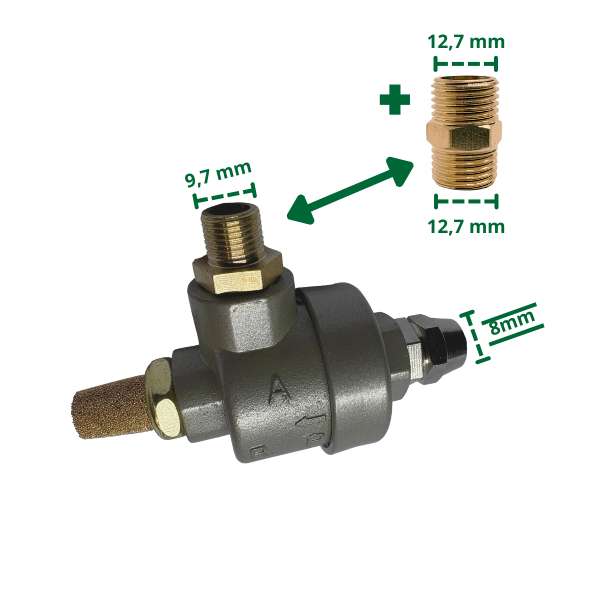 Wytrzymały szybkozrzut, zawór upustowy zbijaka (typ i) 8mm/9,7mm (12,7mm)