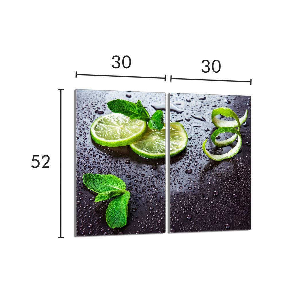 Szklana płyta ochronna na kuchenkę 2x30x52 Limonka