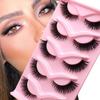 5 пар накладных ресниц "Кошачий глаз" 10-20 мм, удлиненные, без жестокости, многоразовые, из синтетического волокна, на ленте, оптом, ресницы из искусственного норкового волокна
