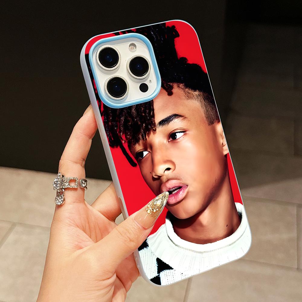 Jaden Smith Jelly Double layer Light Blue Mobile Phone Case for iPhone 17 16 15 14 13 12 11 Air Pro Max Plus Protective