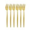 6Pcs Fruit Fork Luxury Flat Handle Stainless Steel Rose Gold Matte Cake Forks Lovely Mini Fork Used For Cake In Party Fork Restaurant