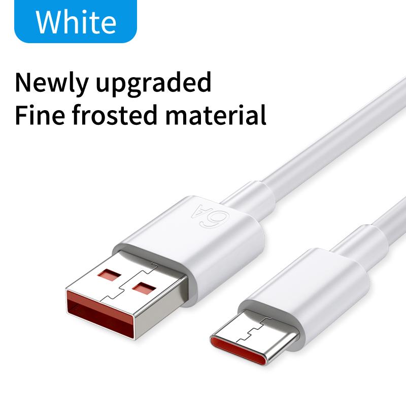 Manufacturer's PD USB-C Fast 6A Charging Cable PVC/TPE Jacketed Type-C Lead for Mobile Phone USB-C Data Cable