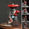 Mushroom House Backflow Incense Burner Resin Handicraft Nature Theme Waterfall Incense Burner Aromatherapy Ornament Home Decor Adult Sex Wear