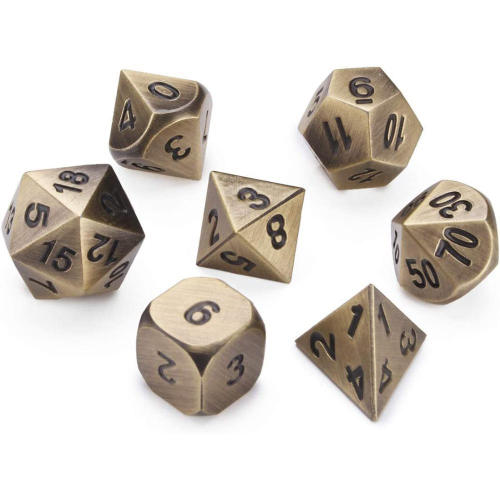 New Metal Metal Dice Set D4 D6 D8 D10 D12 D20 Multicolor Polyhedral Dice Polyhedral Sharp Corner Dice Gift