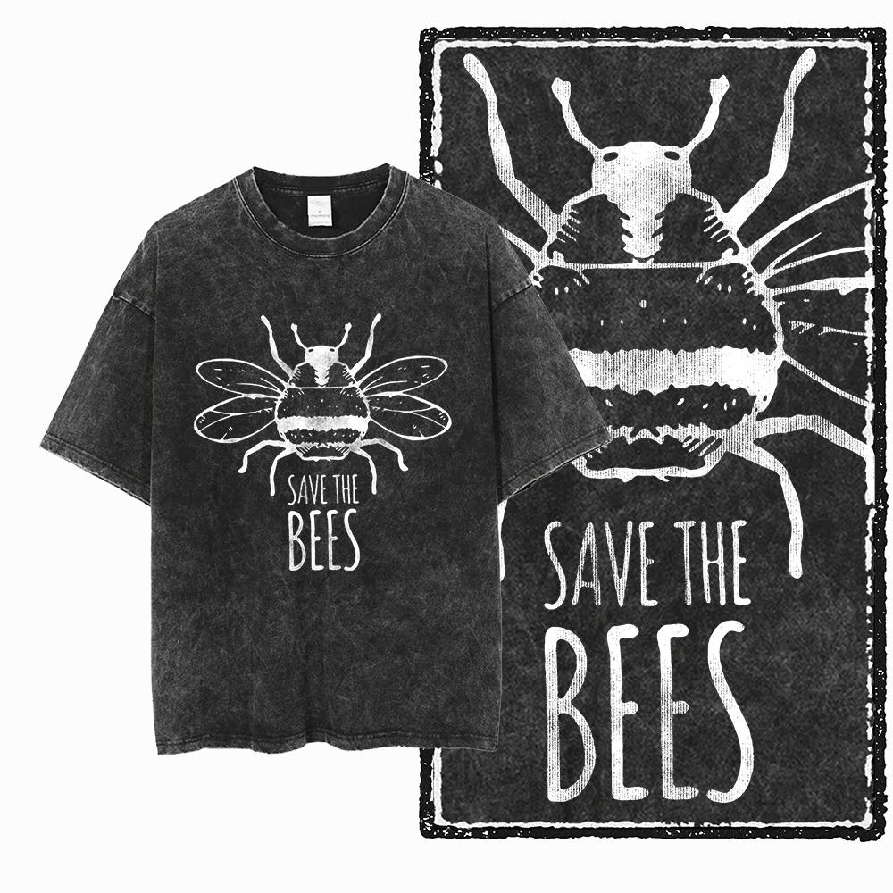 DE BEES Печатная Хлопковая Футболка с Кислотной Стиркой Эксклюзивный Графический Дизайн Унисекс Крутая Винтажная Уличная Одежда Мужские Футболки Большого Размера Футболка для мужчин