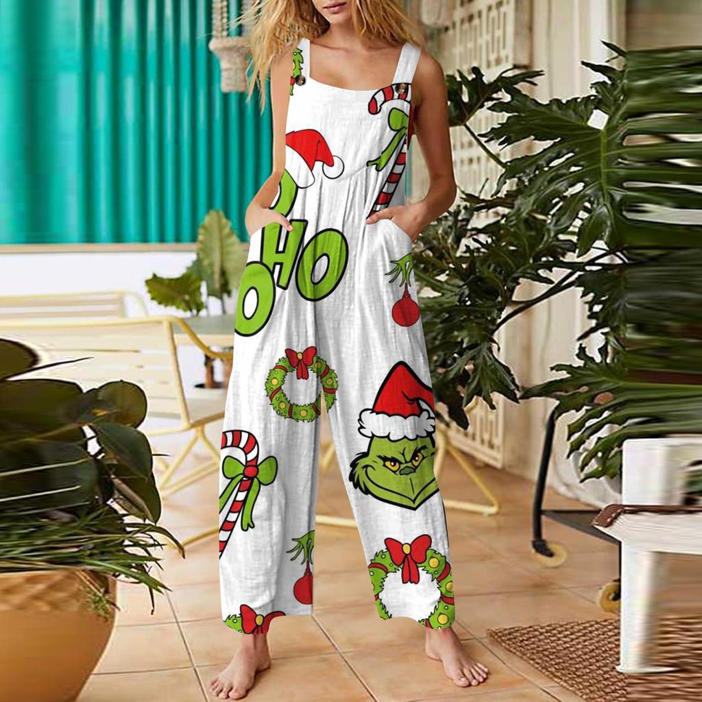 Womens Casual Overalls Jumpsuits Adjustable Straps Sleeveless Summer Cute Comfy Rompers With Pocket