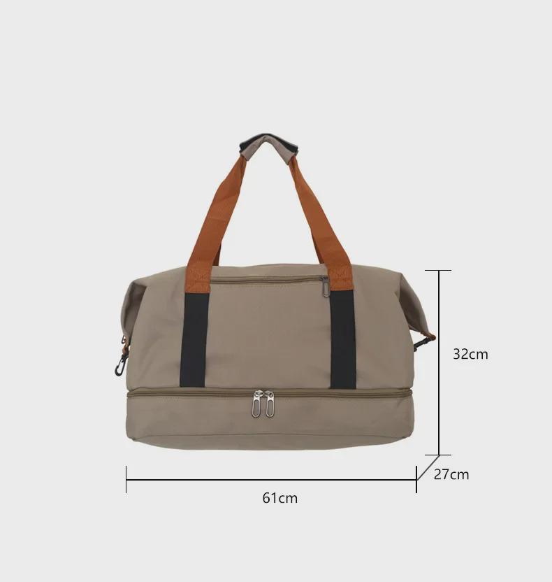 Дорожная сумка большой вместимости с отделением для сухого/мокрого белья и отделением для обуви - Oxford Canvas, портативная сумка для фитнеса