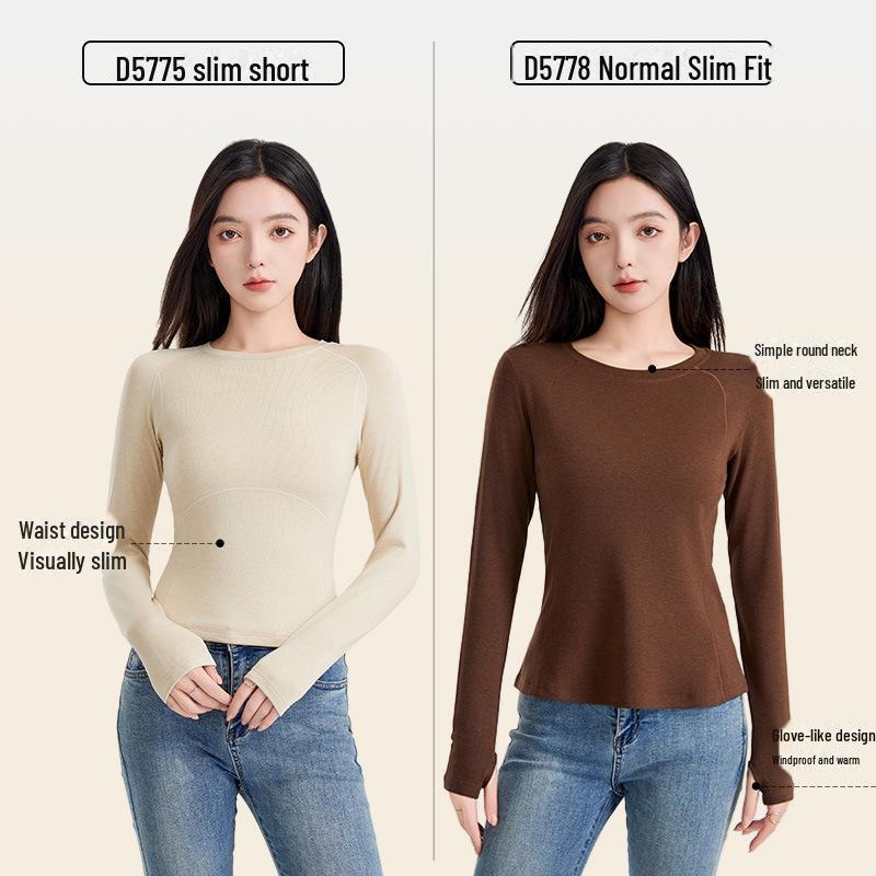 Women's Merino Wool Velvet Bottoming Shirt - Antibacterial Autumn Top