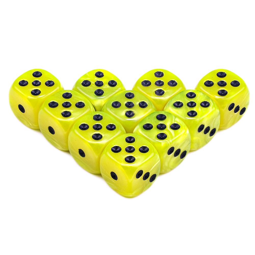 10Pcs Dice D6 16mm Gambling Dice Marble Effect Dots Dice Game Accessories Toy and Gift