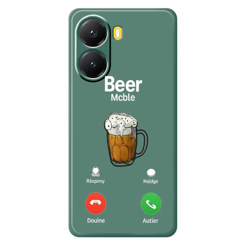 For Xiaomi Redmi Turbo 4 5G/Poco X7 Pro 5G Case Beer Pattern Printing Straight Edge TPU Phone Back Cover
