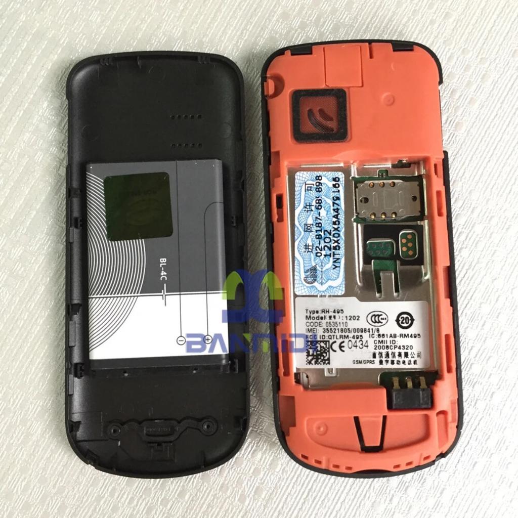 Восстановленный Nokia 1202 Оригинальный Разблокированный 2G GSM 900/1800 Фонарик Клавиатура Мобильный Телефон