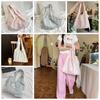 With Lace Ribbon Flower Embroidery Vest Bag Large Capacity Shoulder Bag Vacation Tote Bag Shopping