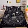 Beauty Skull Printed Bed Clothes Double Size Polyester Comforter Cover Set High Quality Luxury Bed Set