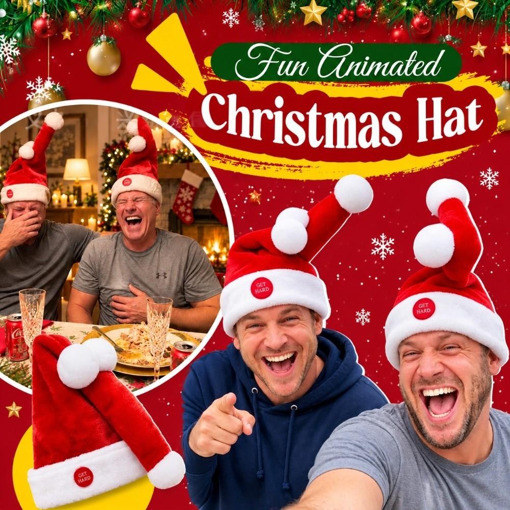 Motorized Motion Electric Christmas Hat Adjustable Fit Swing Musical Toy Hat Gift Exchanges