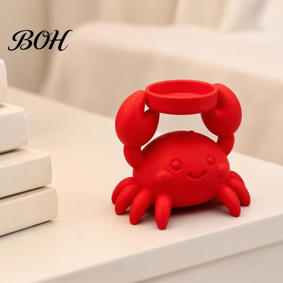 Декоративное украшение для спальни у побережья, 3D-печатный держатель для свечи в виде краба, креативный красный подсвечник для столешницы, термостойкий прочный поднос с животным для комнаты