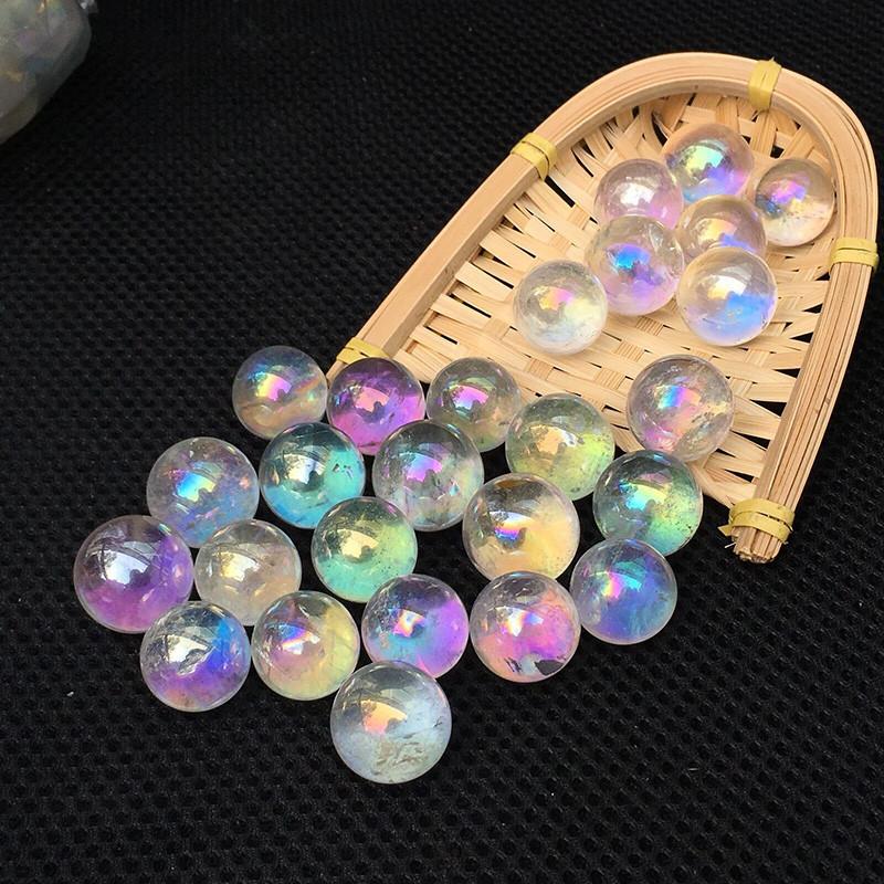 Colorful Electroplated White Rainbow Crystal Ball Perfect For Reiki Healing And Home Decor