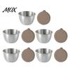 Metal Food Storage Cups for Snacks Stainless Steel Sauce Cup with Silicone Lid, Reusable Small Camping Condiment Container, Dipping Bowl Travel