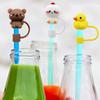 Straw Toppers For Tumblers Portable Straw Caps 3D Cute Animal Decorations Stopper Protector Topper For Women Water Adults Kids