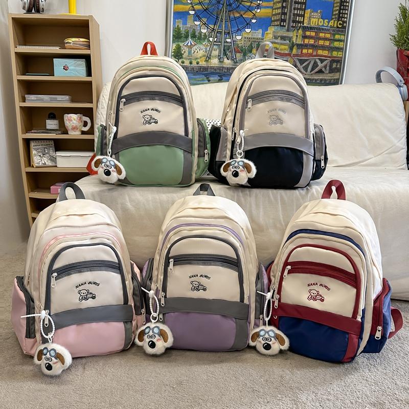 Рюкзак Color Block для женщин в стиле колледжа, школьный рюкзак для учеников младших классов средней школы