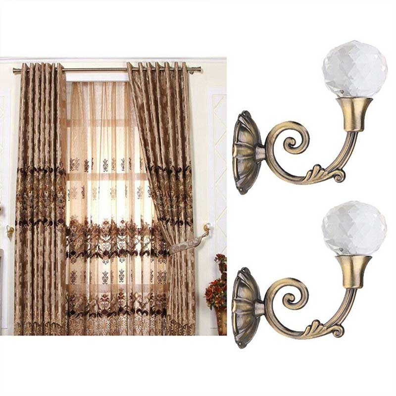 Popular Hook Curtain Accessories Wall Hook Curtain Wall Hook European Style Home Decor Round Head Crystal Zinc Alloy