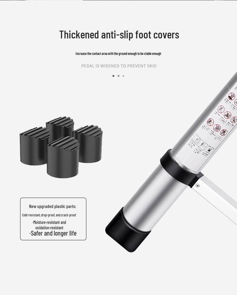 Телескопическая складная стремянка из нержавеющей стали и алюминиевого сплава