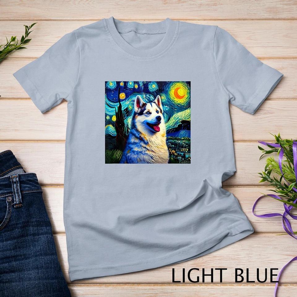 Siberian Husky Dog Lover Shirt Starry Night T-Shirt Unisex T-shirt 5