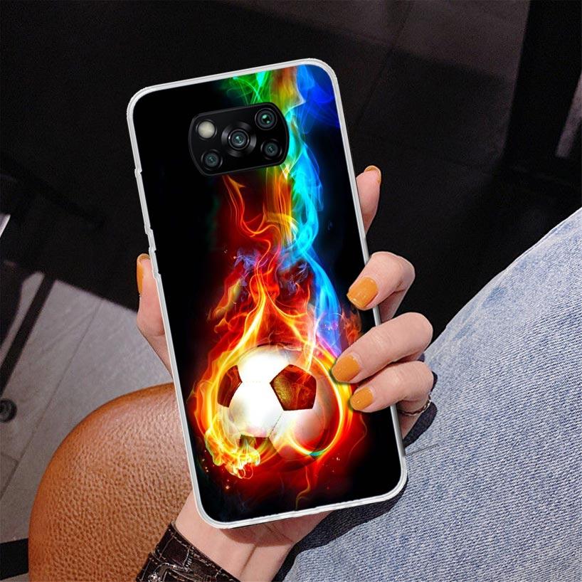 Чехол для телефона с дизайном футбольного мяча Для Xiaomi Poco X7 X6 X5 Pro F7 Ultra Redmi 15C 15 13C 13 12C 12 10 10A 10C 9 9A 9C 9T Co