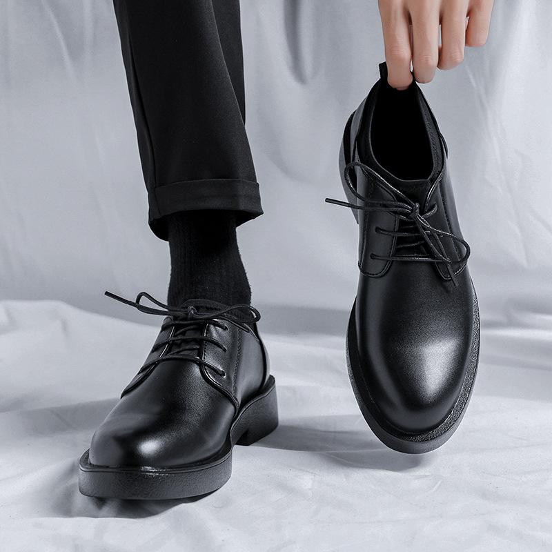 2025 новые повседневные кожаные туфли на шнуровке с резным узором brock, мужские туфли с низким верхом, модные мужские кожаные туфли с острым носком 2080-R