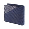 Inden Wallet with Coin Gourd Navy Blue X Black and White Lacquer 8214 [Indenya] Bi-fold Purse, Deerskin, Ihori, Pattern,