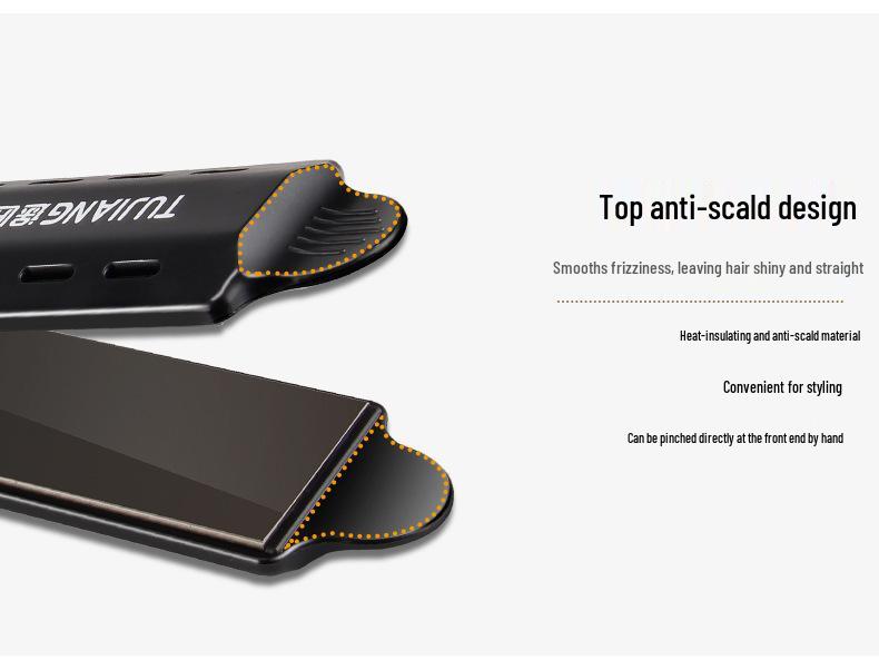 Большой выпрямитель для волос для парикмахерских с безопасной завивкой внутрь - Широкая гладильная поверхность, бережный к волосам