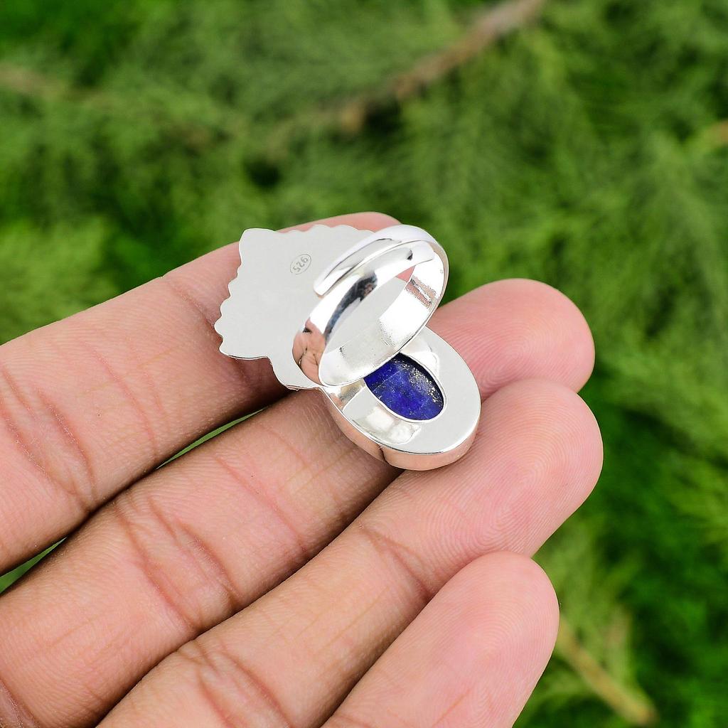 Lapis Lazuli Gemstone Sister Stackable Promise Ring Jewelry 925 Sterling Silver