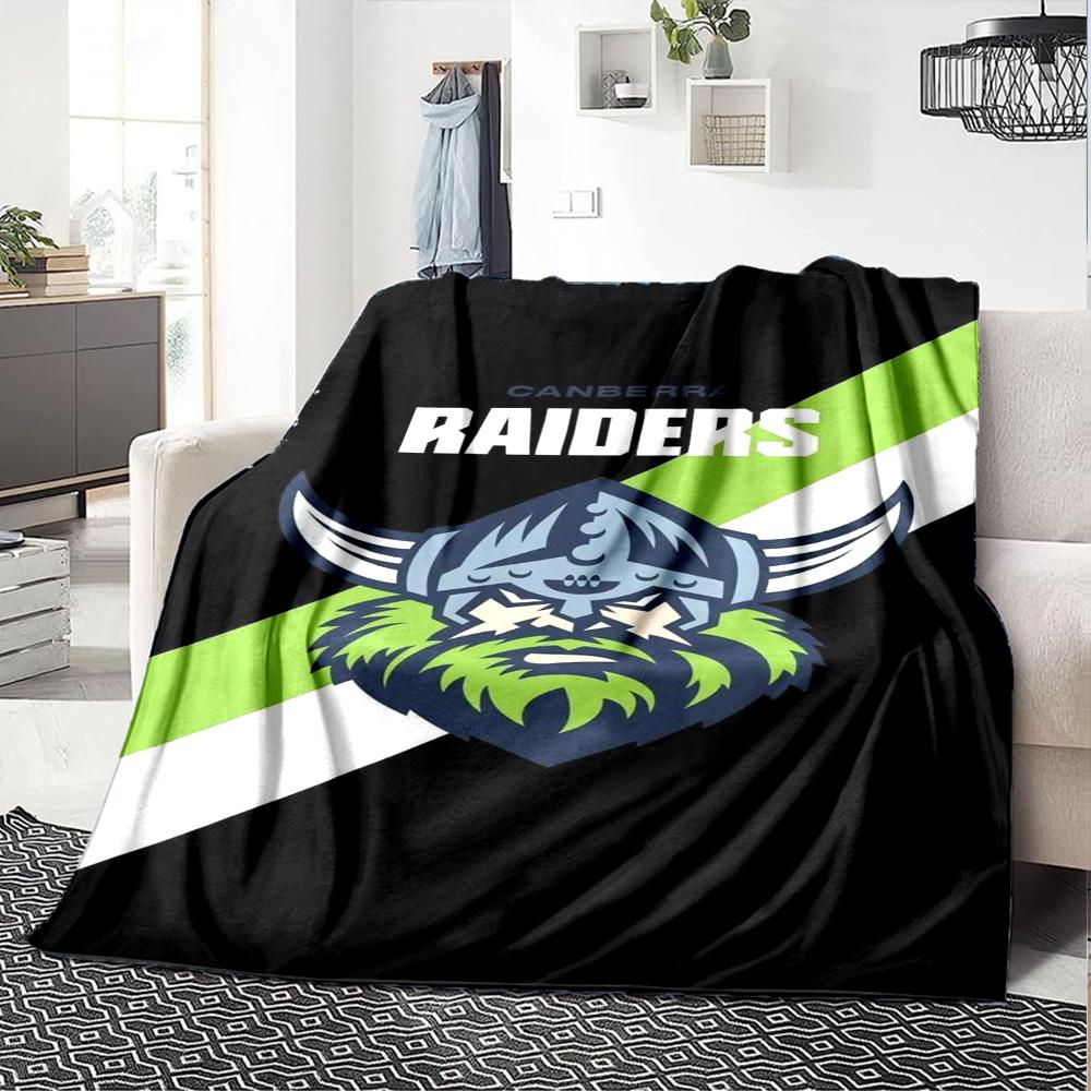 Canberra Raiders Print Flannel Blanket High Quality Warm Comfortable Cover for All Seasons Perfect for Gifts Home Decor