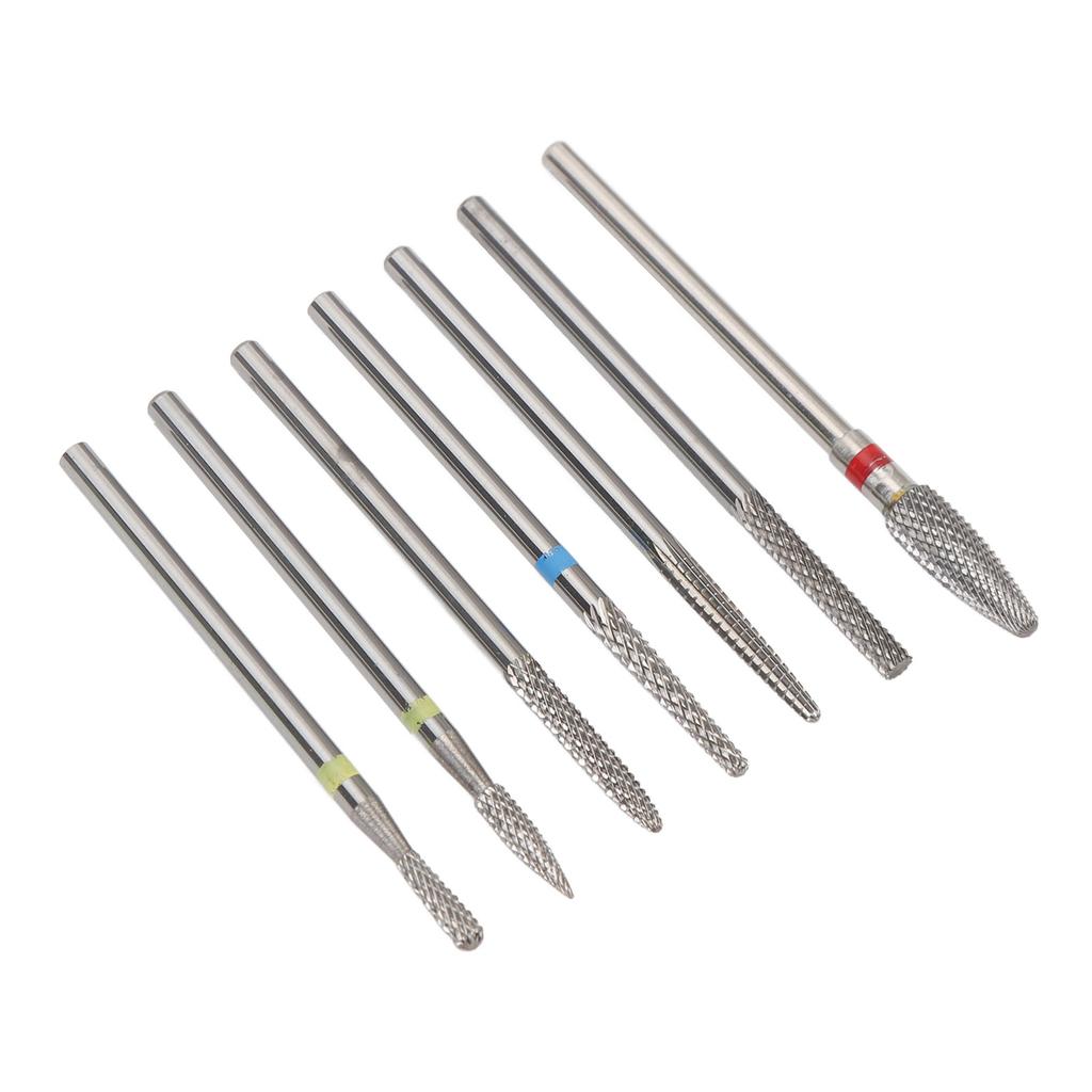 7pcs Nail Art Polishing Head Kit Tungsten Carbide Nail Drill Bits Set Manicure Tool for Electric