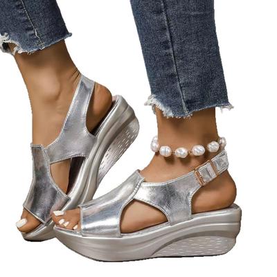 Модные летние женские босоножки-клинья с открытым носком, модные римские сандалии на толстой подошве, удобная обувь на платформе для женщин 2025 Sandalias De Mujer