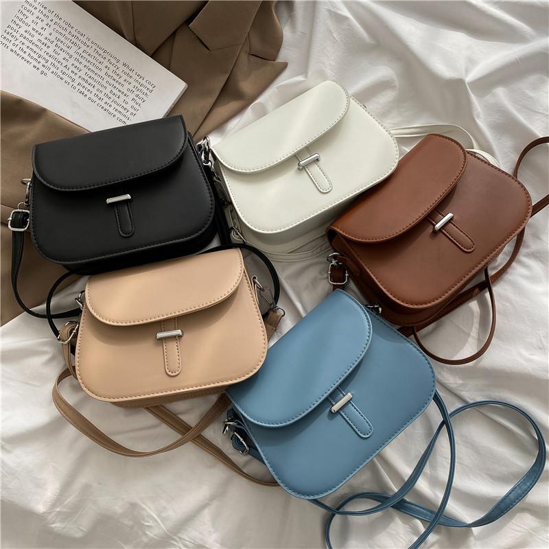 Fashion Women Crossbody Saddle Bag PU Leather Small Handbags Purses Retro Semicircle Designer Messenger Bags Female Clutch Tote
