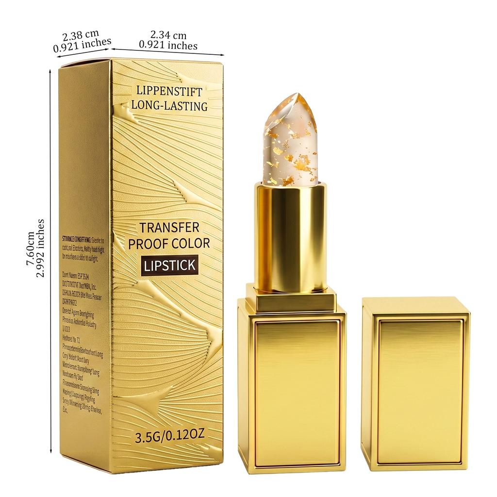 COLORED Gold Foil Color Changing Lipstick Moisturizing Long-Lasting Transferproof