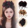 Cloth Hair Claw Feather Flower Pearls Hair Accessories Fashion Grasping Clip  for Girl
