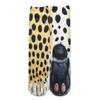 3D Animal Paw Mid-Calf Socks - Cartoon Print, Fun Hoof Design for Adults, Cat & Dog Styles