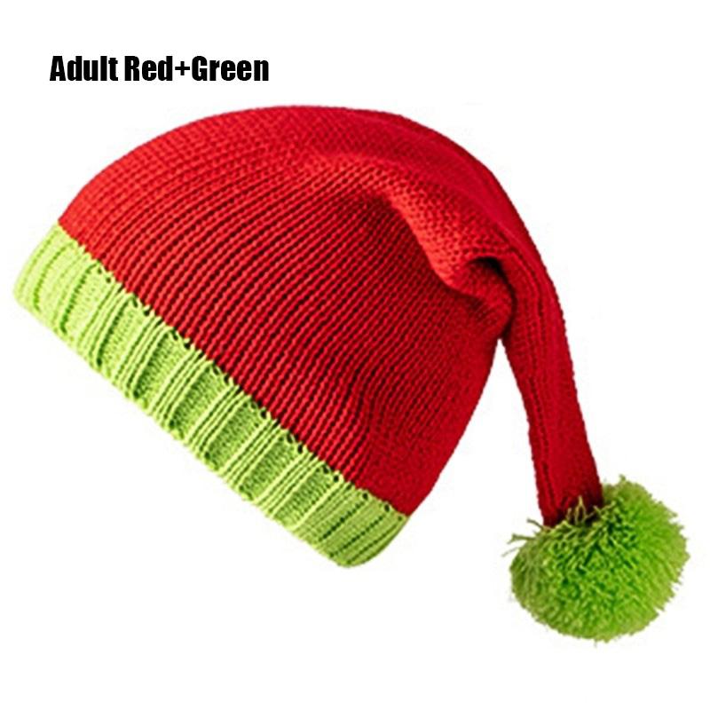 2026 New Christmas Patchwork Knitted Hat for Adults and Children Merry Christmas and Happy New Year