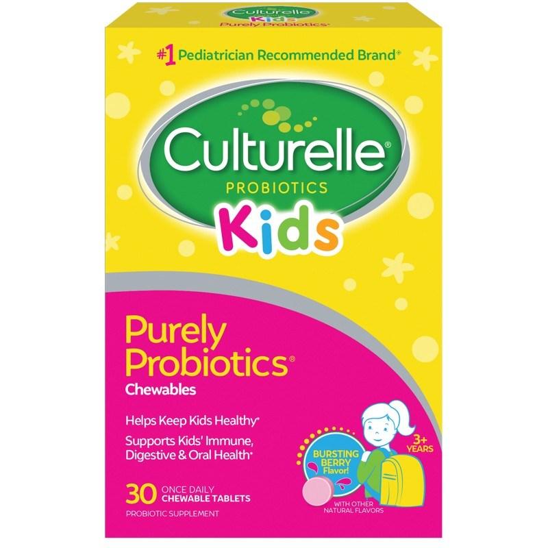 Culturelle Kids Жевательный Ежедневный Пробиотик Натуральная Ягода 30 штук Детские Пробиотики 30 таблеток, 30 таблеток, 1 единица