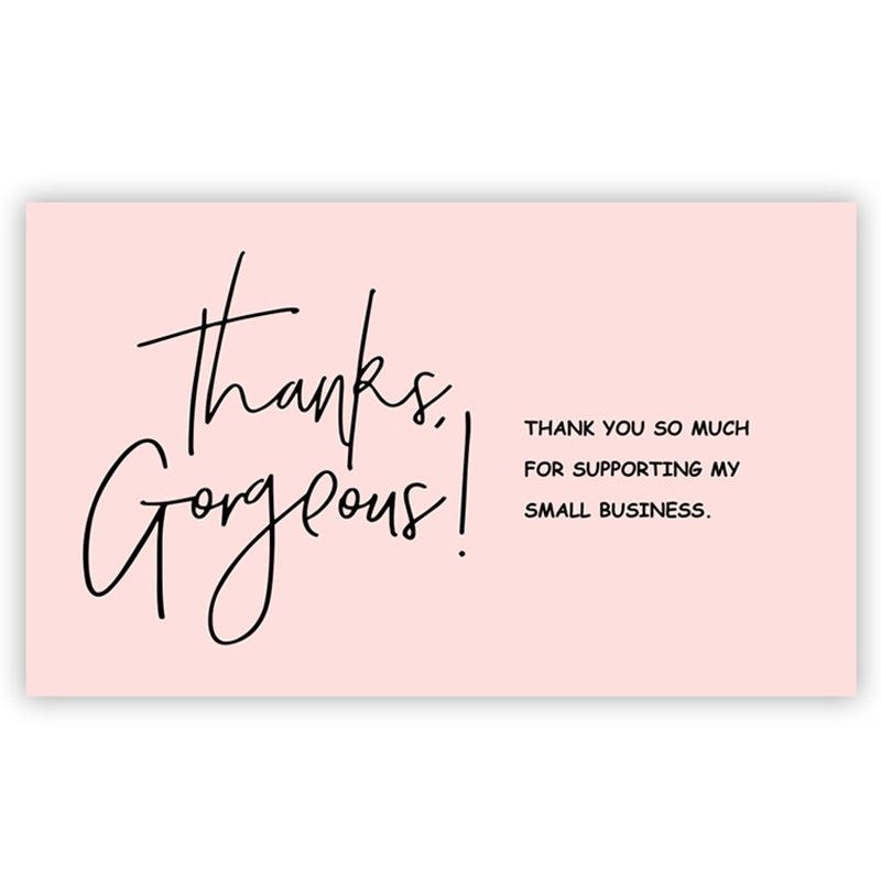 Black Thank You Greeting Cards, 50 Sheets/Pack