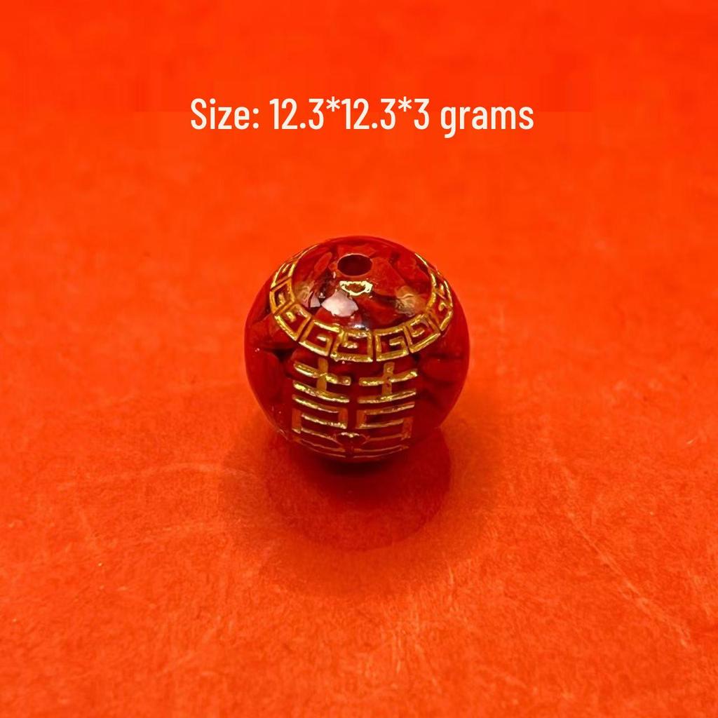 Original Gold-Plated Cinnabar Turtle Shell Fu Plaque and Gourd Pouch Accessories