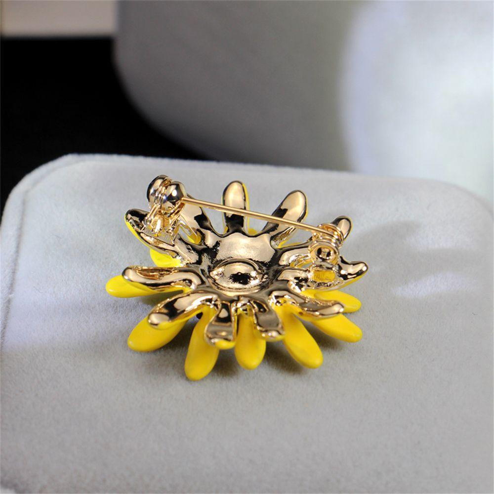 Сплав Модные украшения Красивая брошь в винтажном стиле Цветок маргаритки Желтая брошь-подсолнух Эмаль