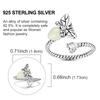 Original 925 Silver Ring Sparking Bee Eye Sun Moon Star Open Rings for Women Girls Jewelry Birthday Anniversary Engagement Gifts