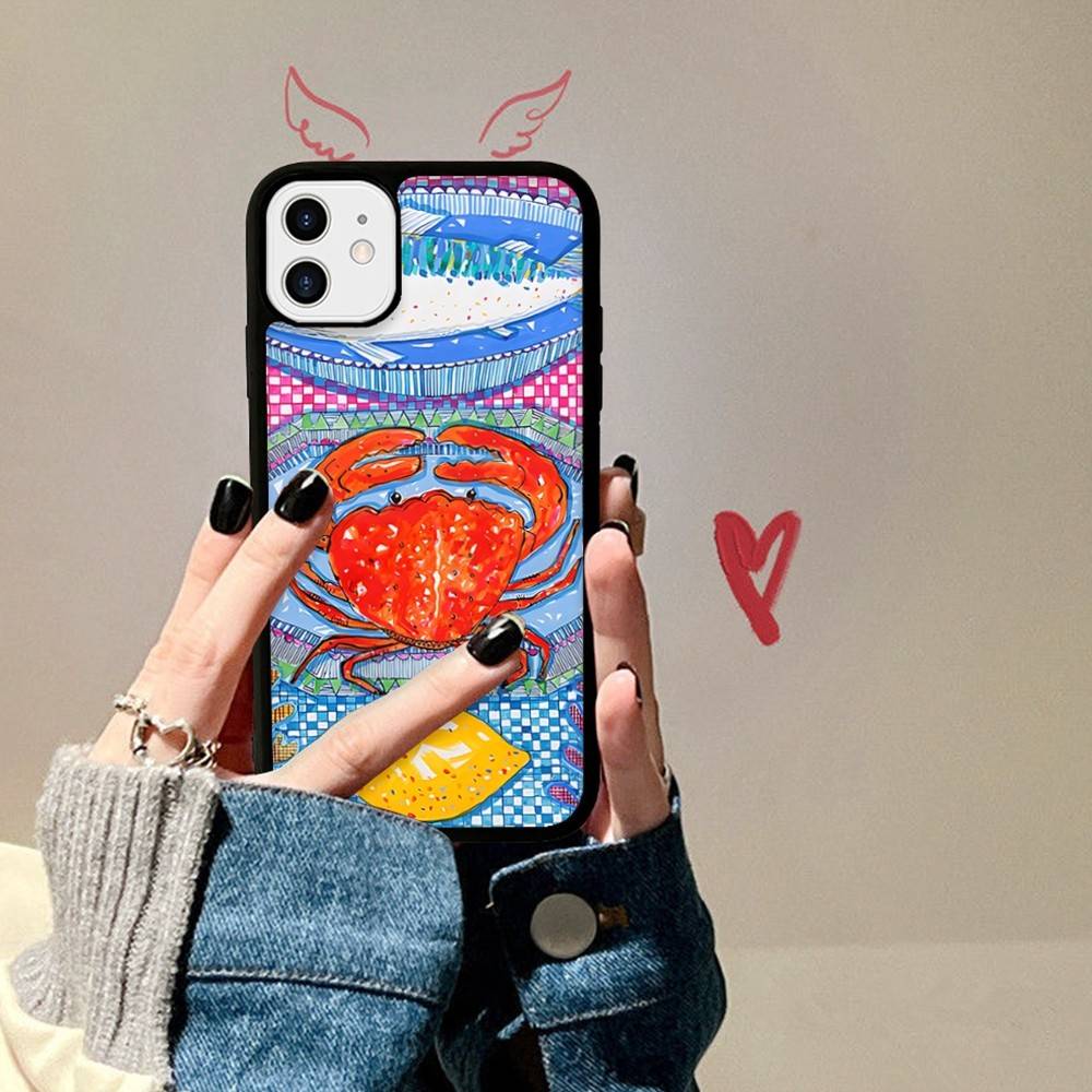 Чехол для телефона с рисунком рыбы-сардины для iPhone 16 15 14 13 12 11 Pro Max Plus Ударопрочный Жесткий чехол из ТПУ+ПК