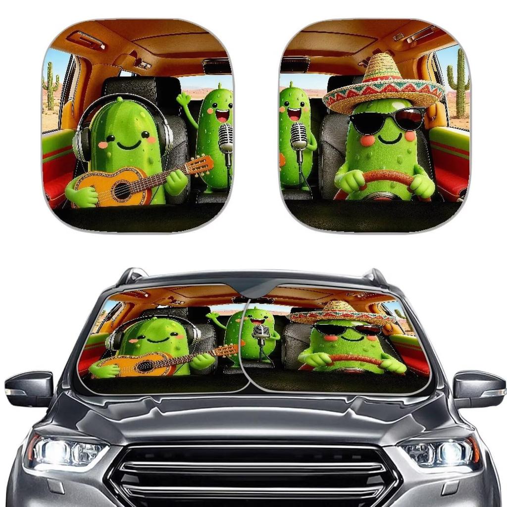 Car Shading, Car Window Shading, Sun Protection, Heat Insulation, Front Gear 3D Animal Printing, Car Shading